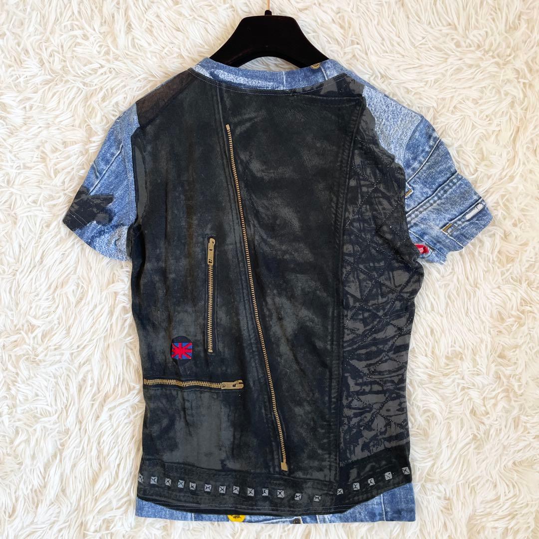 新品未使用　クリスチャンディオール　ガリアーノ　Tシャツ　デニム　Lサイズ　青