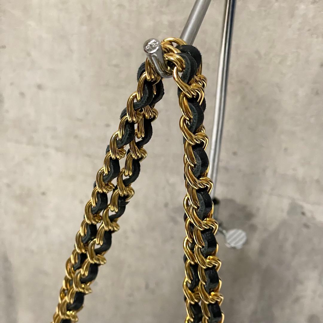 BALLY チェーンショルダーバッグ キルティング ターンロック レザー 黒