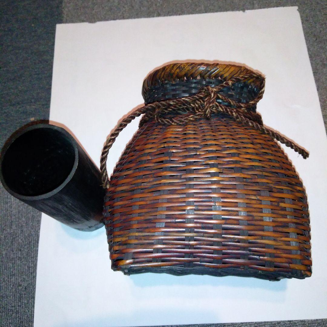 竹かご　花器　美品　アンティーク　昭和レトロ