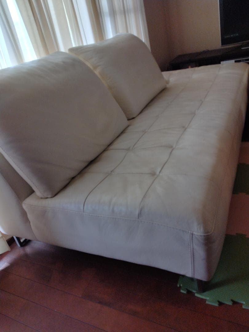 ★L/Sコンフォート11　IDC大塚家具 ソファ 本革 レザー ホワイト★