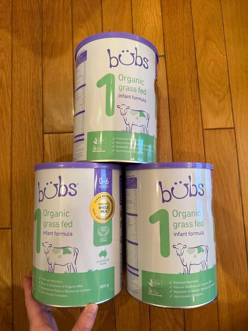 Bubs（バブズ）オーガニック粉ミルク ステップ1 × 3缶セット