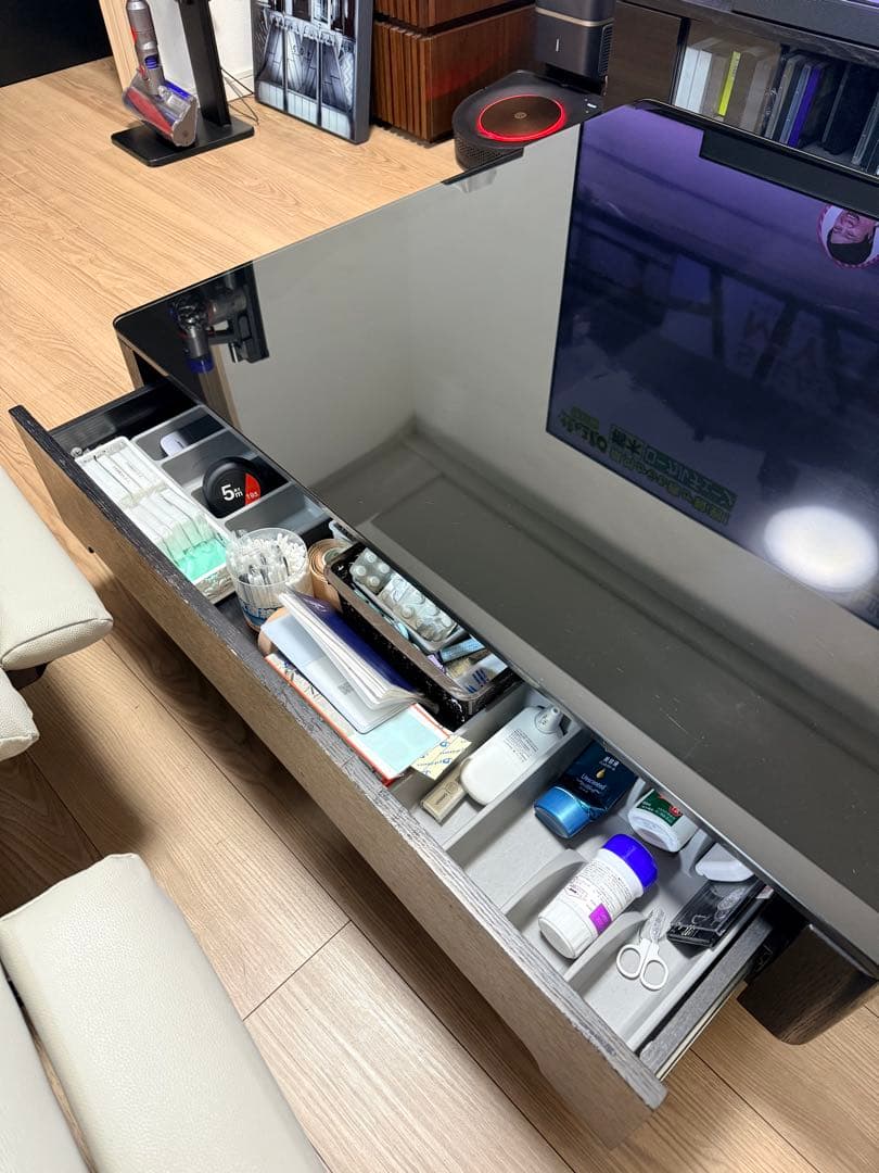 【高級家具】Armonia (アルモニア) 収納付きセンターテーブル ブラック