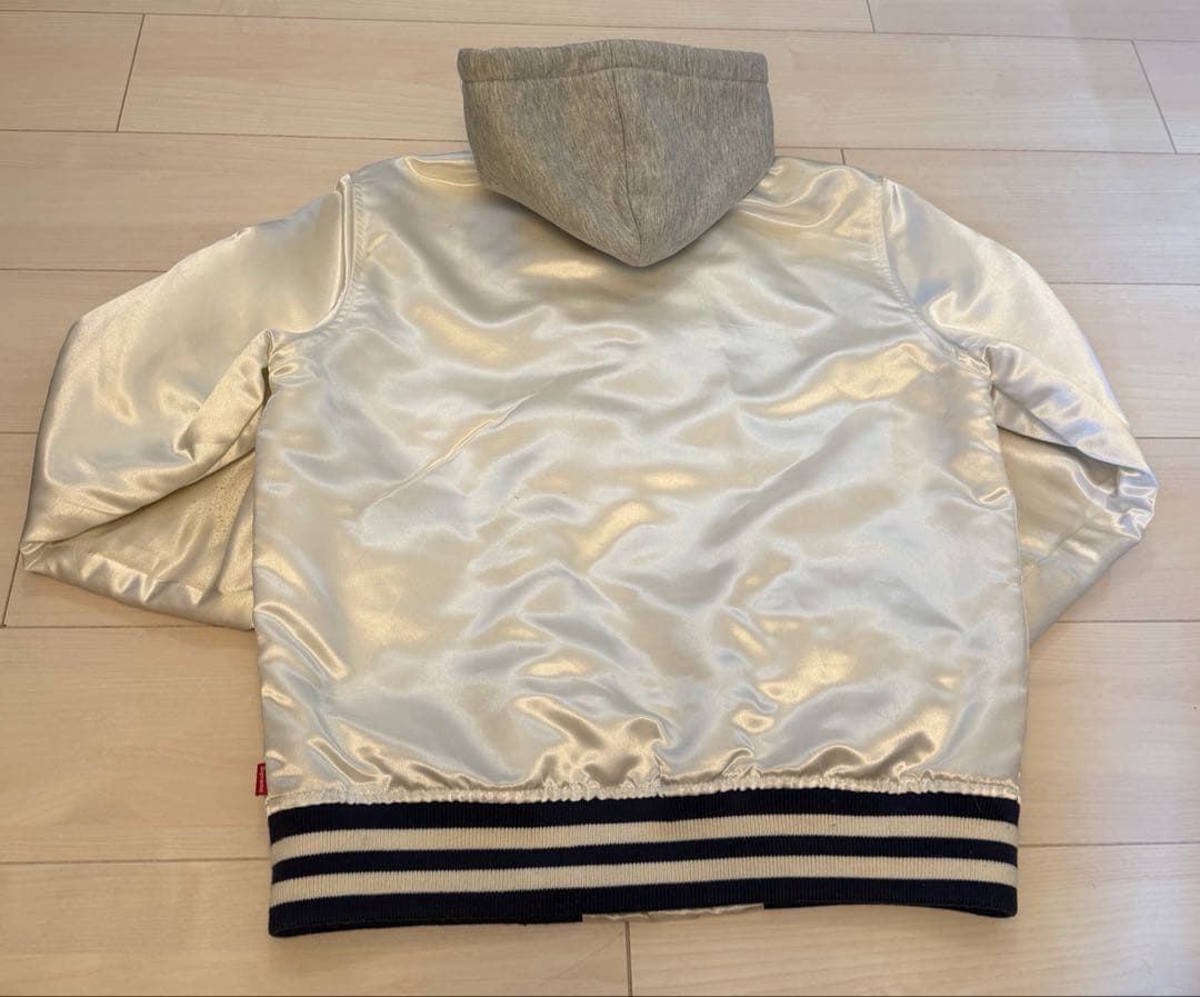 ジャケット・アウター Supreme Hooded Satin Varsity Jacket S