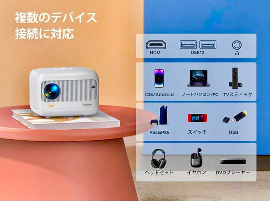 【新品未開封】プロジェクター 1080P 4K 超小型 11000LM 5G