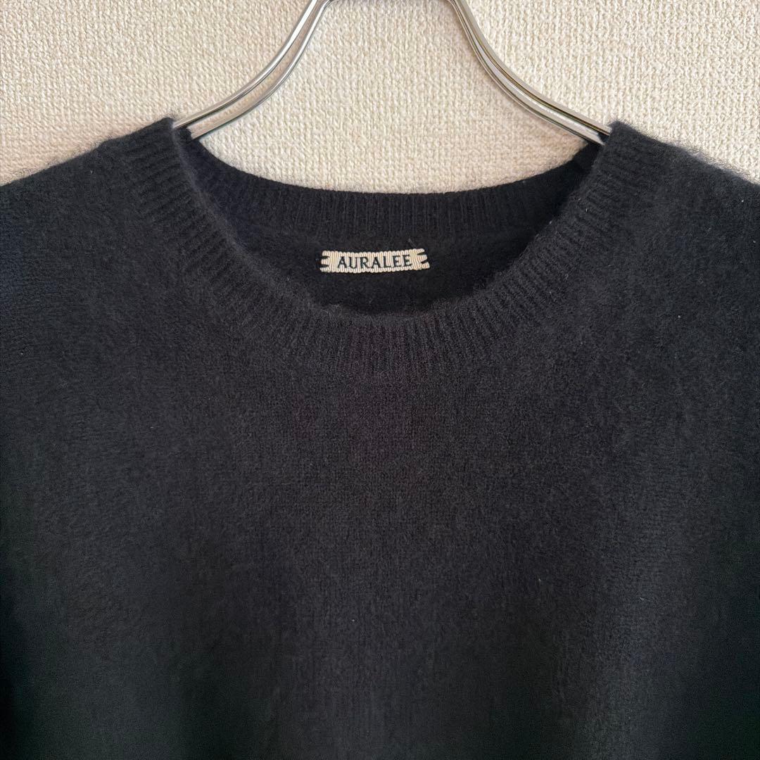 トップス AURALEE BABY CASHMERE KNIT P/O BLACK 5