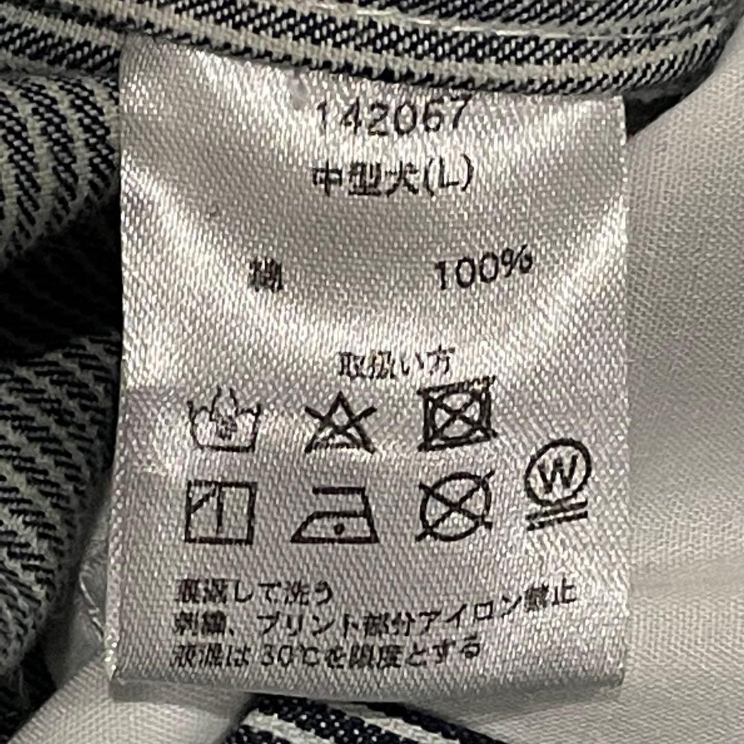 GALFY　石ちゃんオーバーオール　デニム　ワッペン　ストライプ　犬　タグ付き