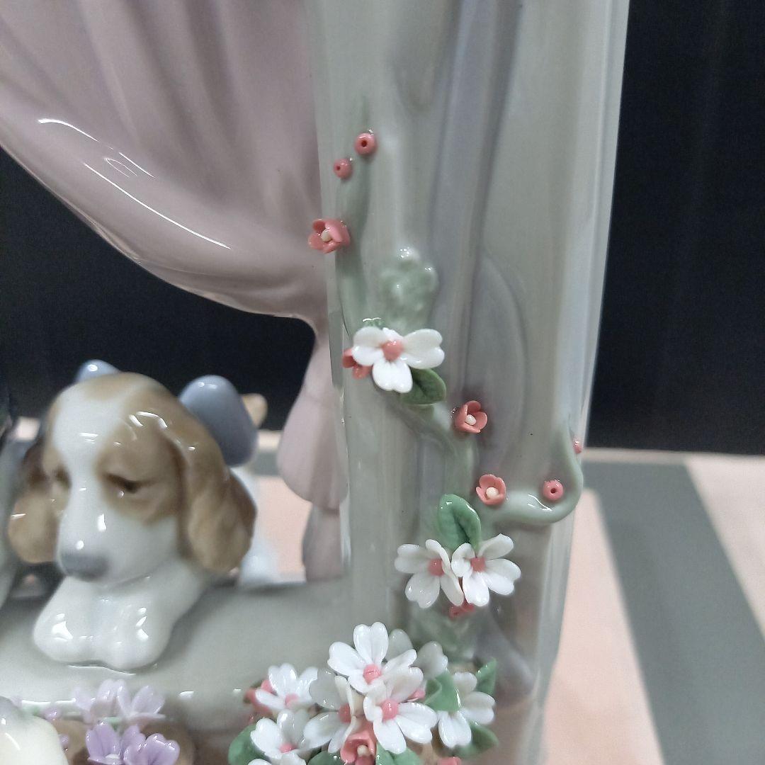 LLADRO リヤドロ 可愛いながめ ガラスケース付き 一部欠けあり