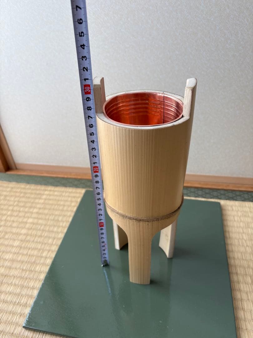 68 鼎　かなえ　寸胴　花器　華道具　竹製　池坊　生け花　格花　水仙