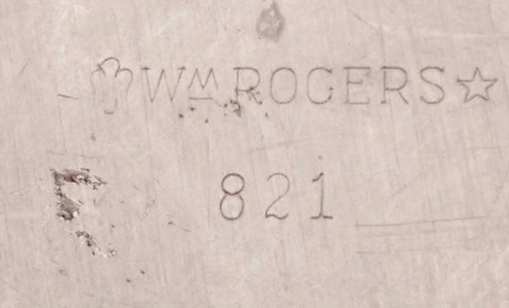 アンティーク　純銀プレート　トレー　透かし　31cm 大きなお盆