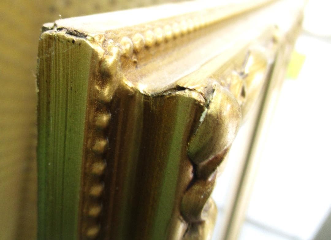 ★アンティーク調　ミラー ゴールド 50x170cm　姿見　ロココ調　スタンド付