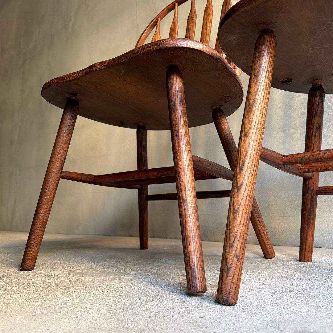 美品　Shin Lee シンリー ダイニングチェア ウィンザー　オーク材　2脚