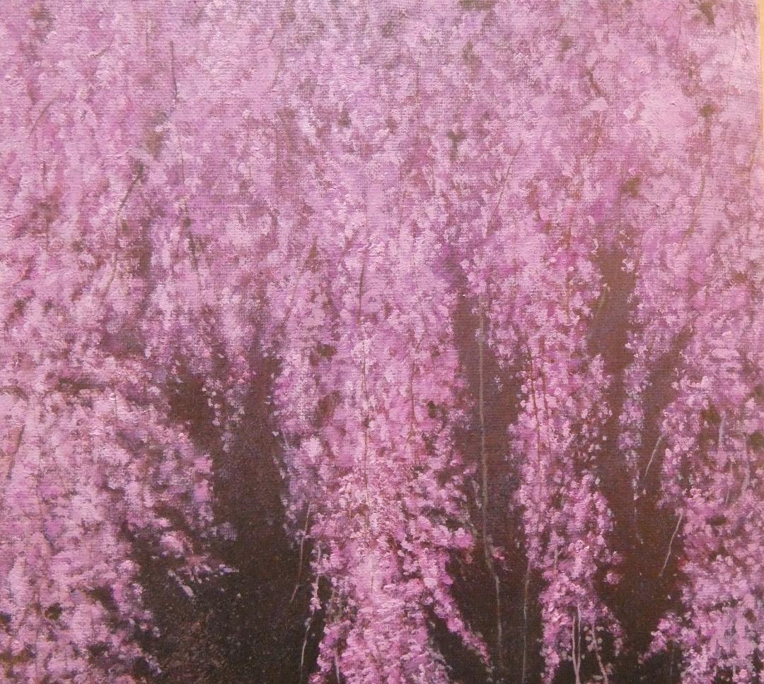 絵画　風景 千住博「桜図」 サインF6サイズ額装済み 肉筆手描き