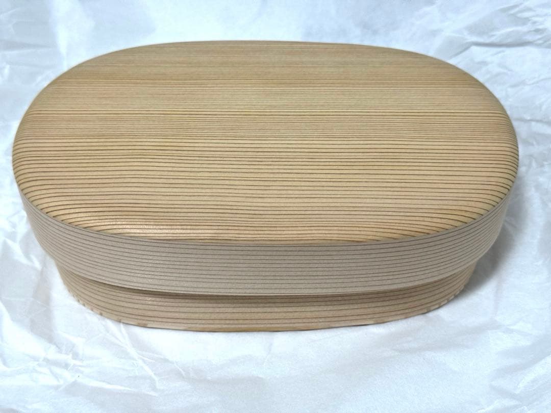 【新品未使用】柴田慶信商店　曲げわっぱ　白木 小判弁当箱（中）
