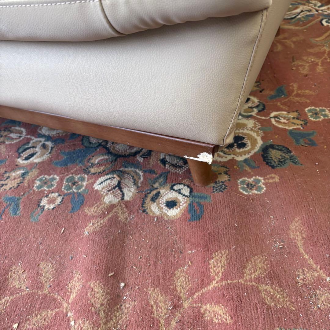 北欧レトロ ニトリ Nシールド フェイクレザーソファー 三人掛けソファー