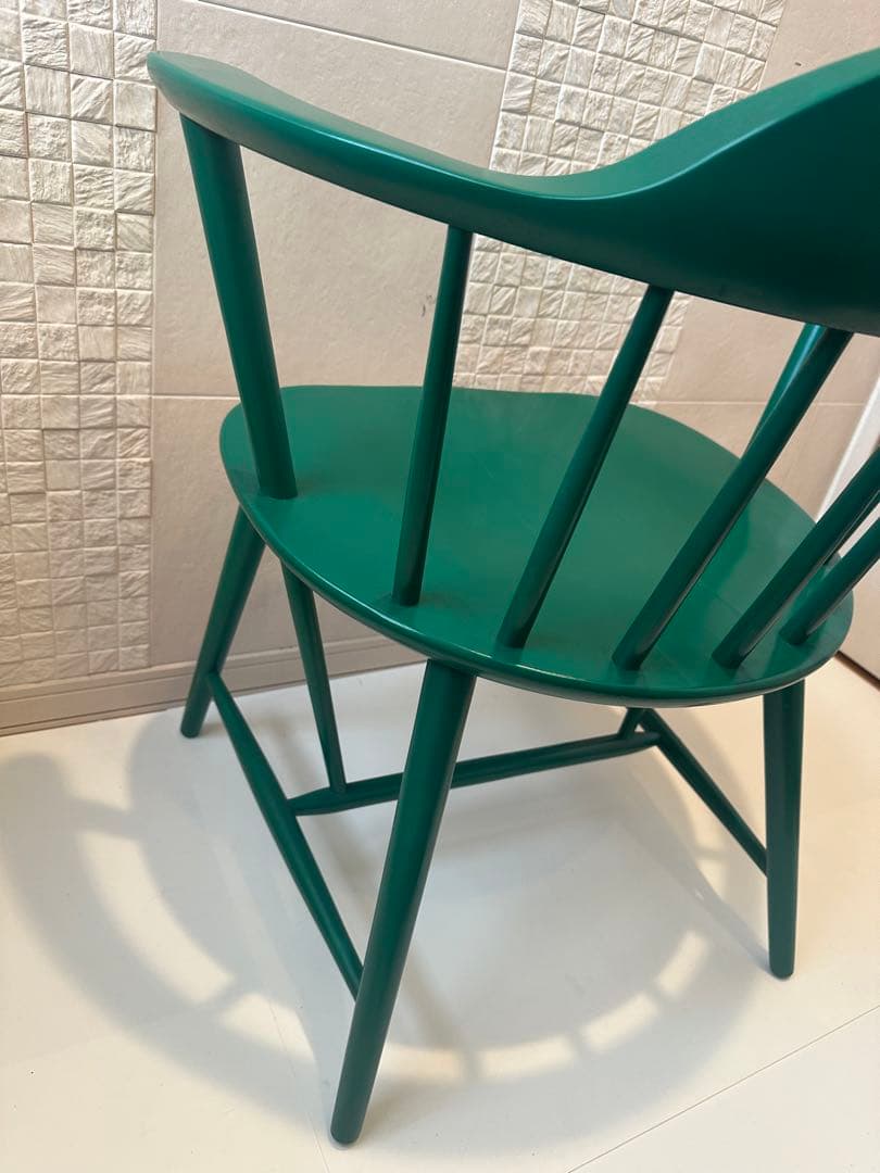 【希少品】柏木工 カシワ ダイニングチェア アームチェア グリーン ※r2※