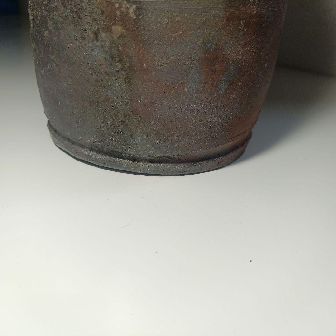 美品　備前焼　花瓶　乗松俊行　作　国指定伝統工芸士　耳付　花器