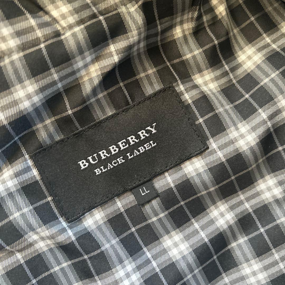 BURBERRY BLACK LABEL ファー付きモッズコート LL ブラック
