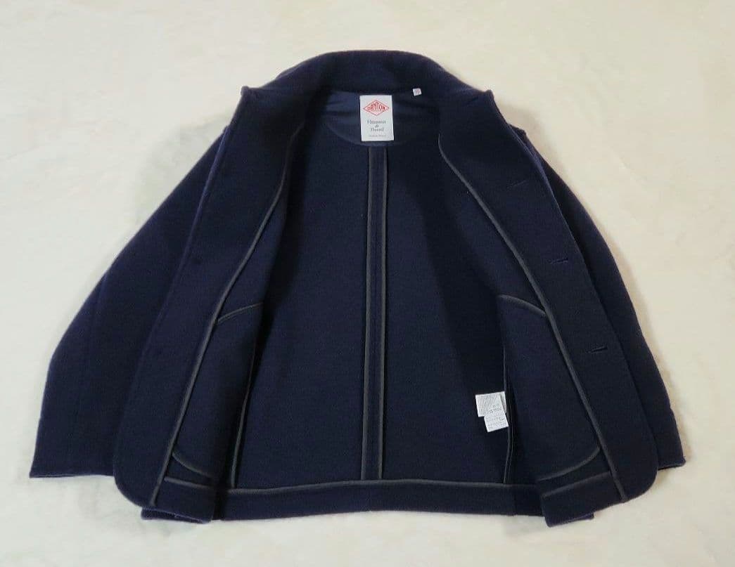 【美品】DANTON ダントン ウールモッサコート ネイビー