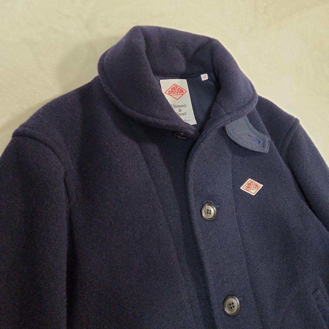 【美品】DANTON ダントン ウールモッサコート ネイビー