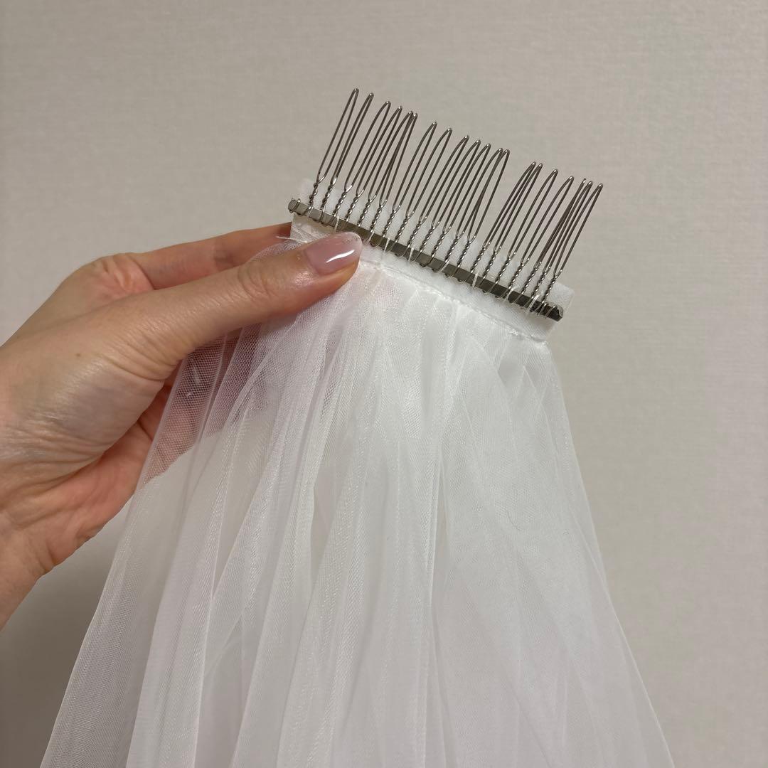 ⭐︎ベール付き　バックオープン ロングドレス ホワイト 韓国ドレス　長袖　前撮り