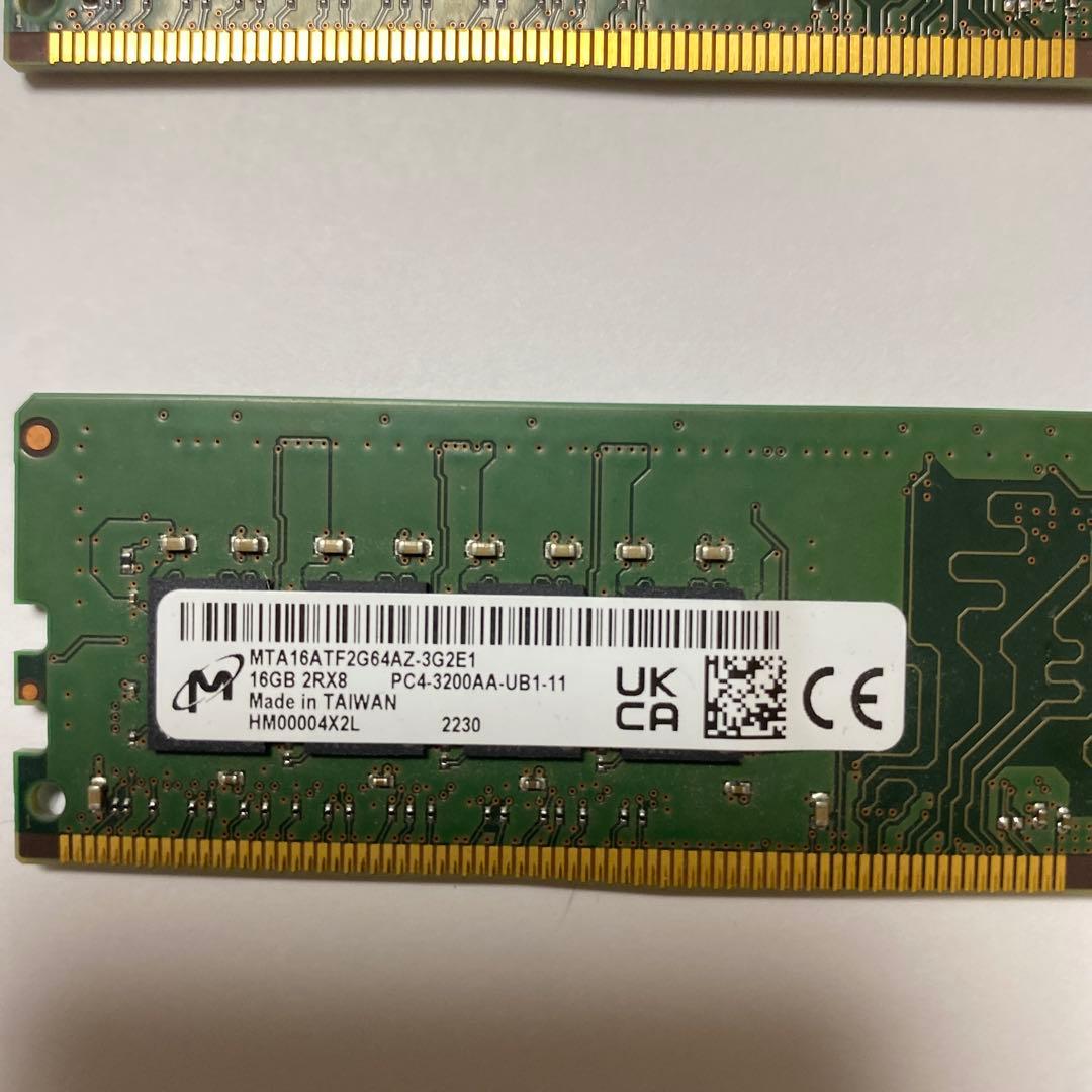 MTA18ATF8E64AZ-3G2E1 16GB DDR4 メモリ16GB2枚
