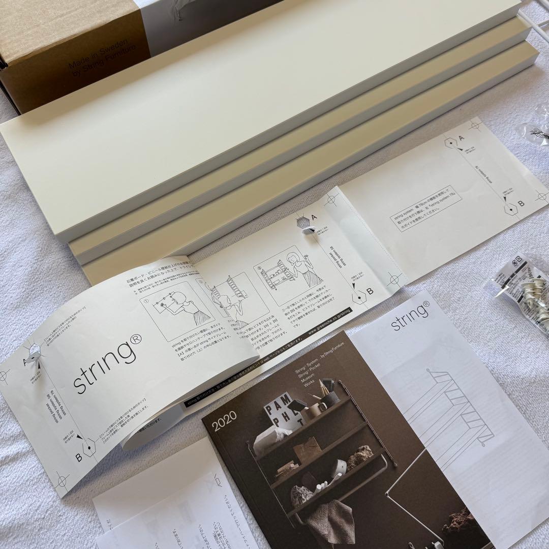 【美品】string pocket White W60×D15×H50