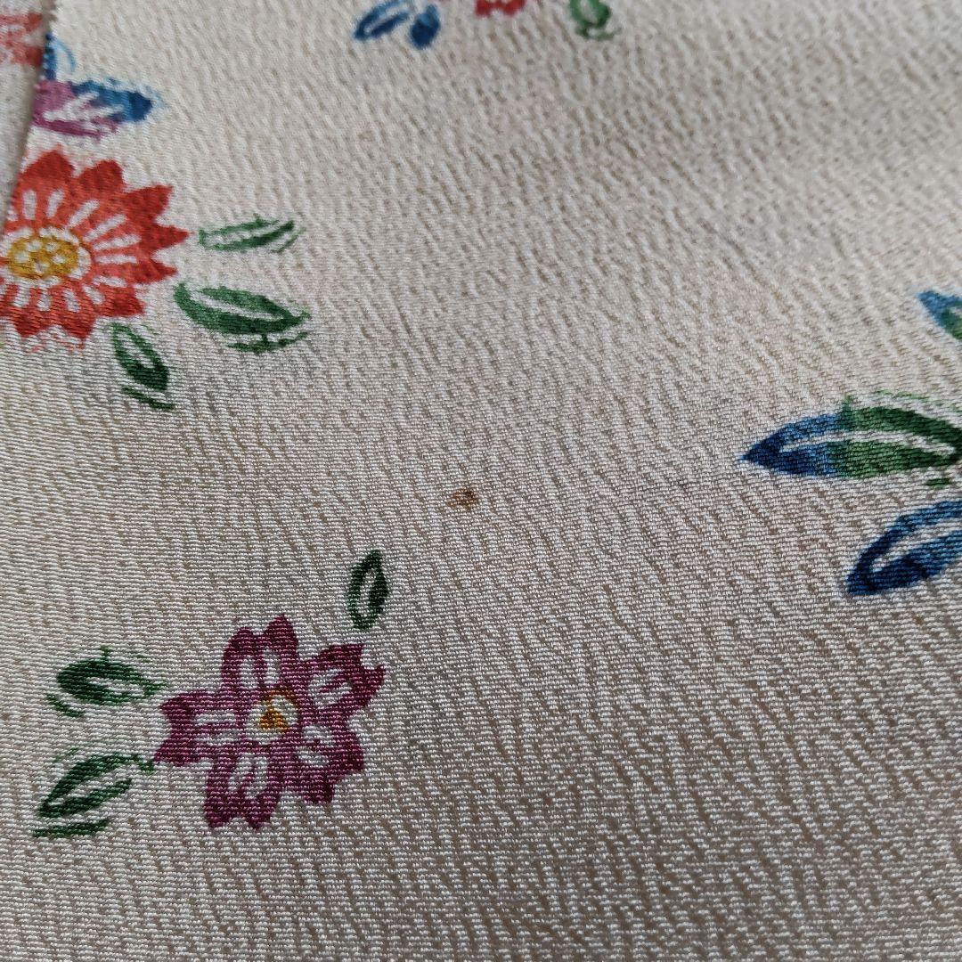 正絹　民芸紅型　流水家花柄　着尺　反物（１０６）