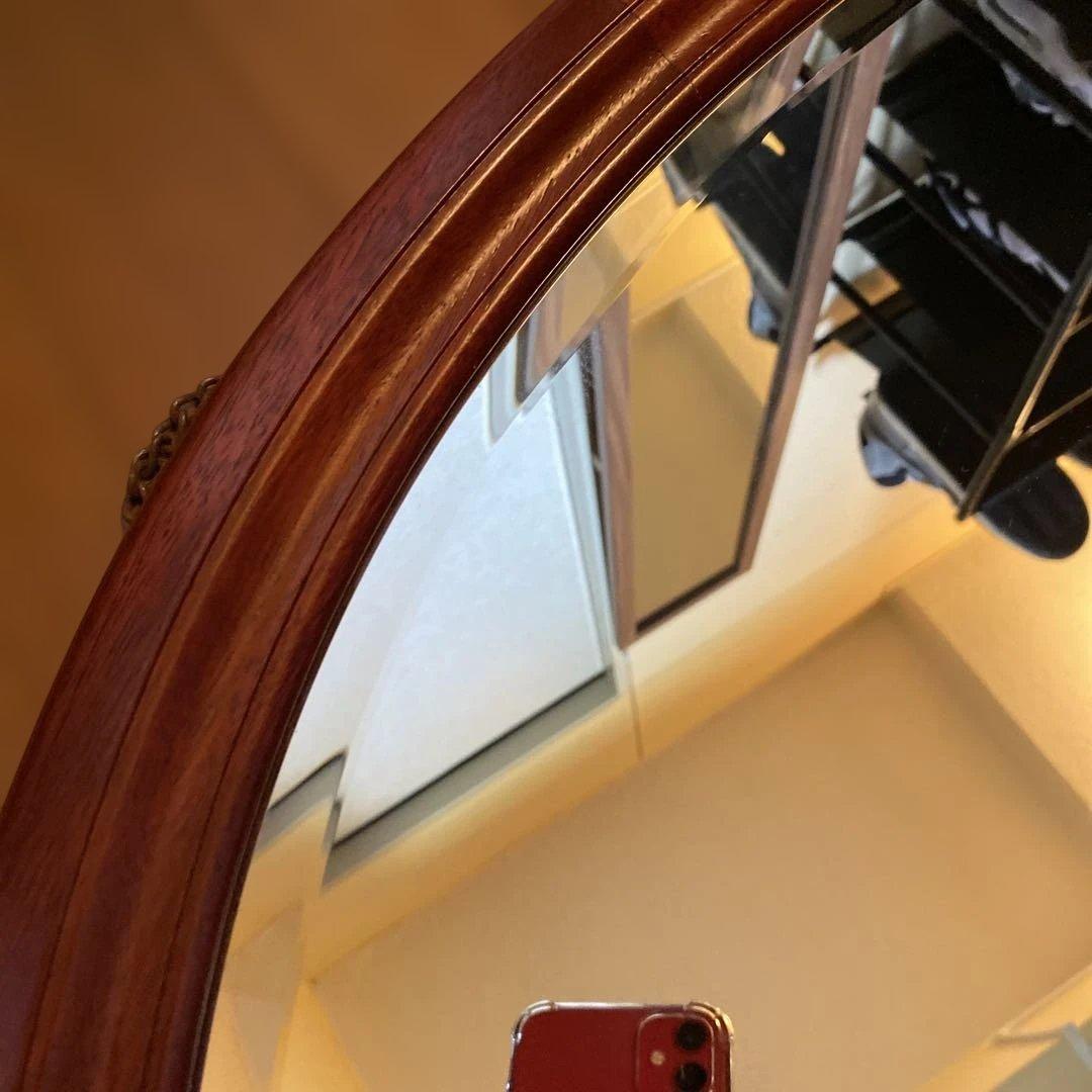 マルニ木工 オーバル ウォールミラー 壁掛け鏡 ヴィンテージ 高級家具