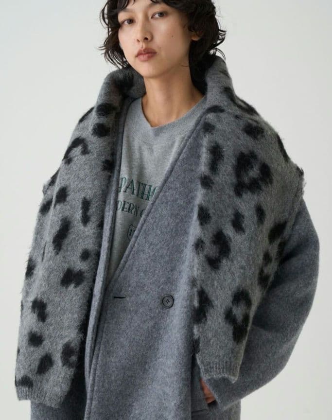 Boutique Ordinary 完売チーターニットカーデgray約６０%引き
