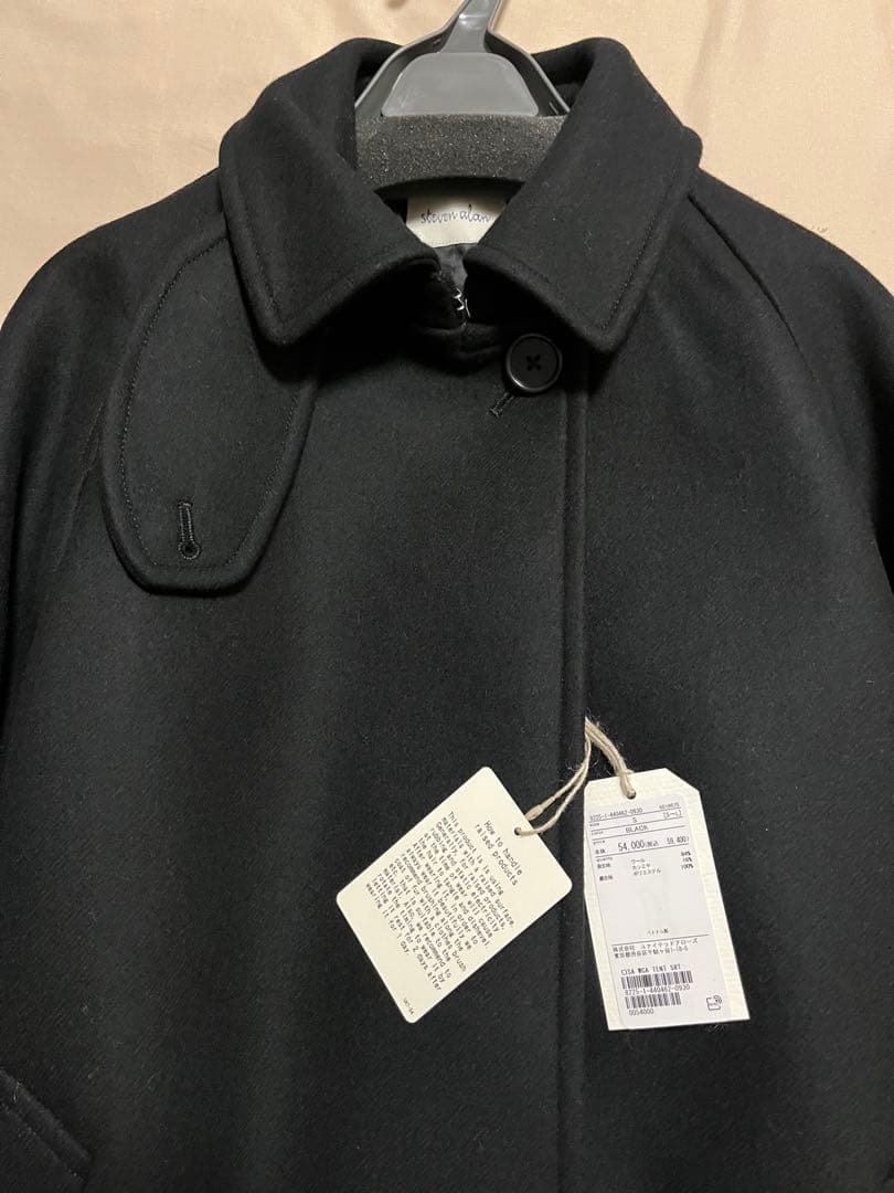 【新品タグ付き】steven alanウールテントショートコートS/Black