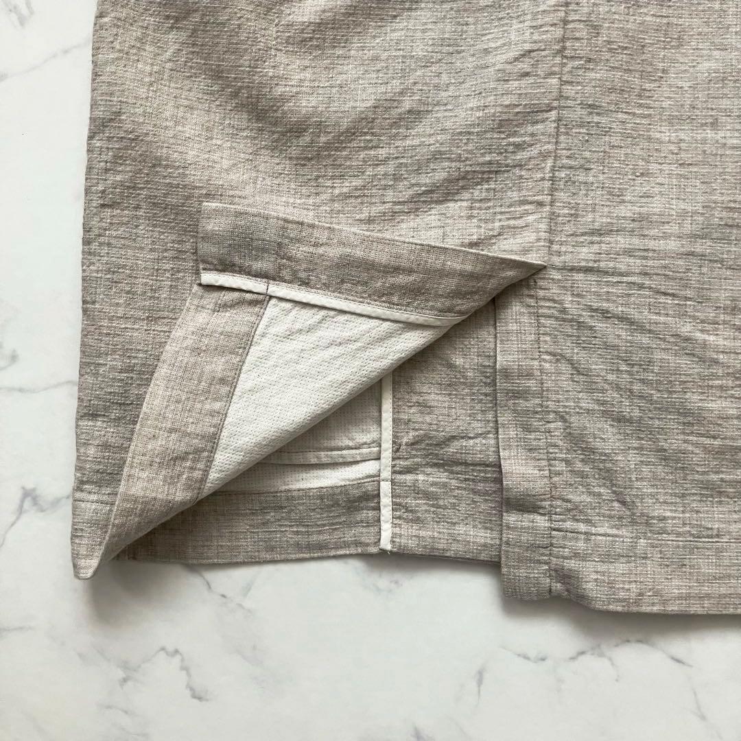 プリスティン コットンヤクリネン二重織りジャケット　カラーレス　ゆったり