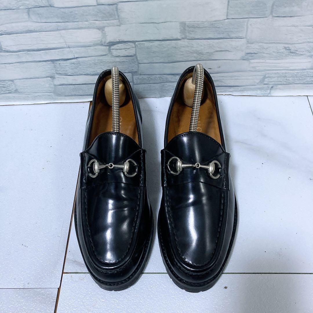 GUCCI グッチ ホースビットローファー 23 コマンドソール 本革 黒 防滑