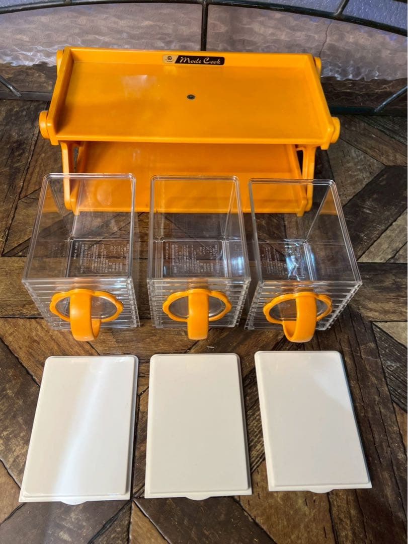 未使用 キッチンストッカー 調味料入 レトロポップ 昭和レトロ 当時物インテリア