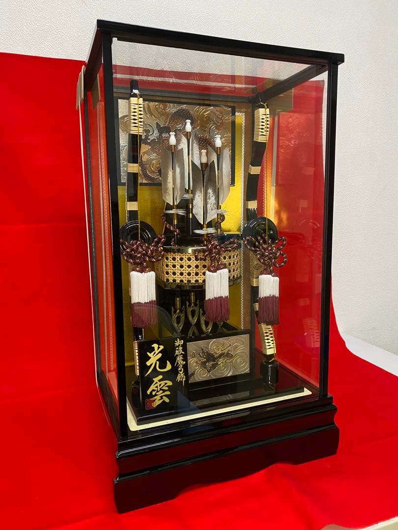 東京久月　破魔弓　ガラスケース１８号・間口約３7×奥行約２８×高さ約６５㎝