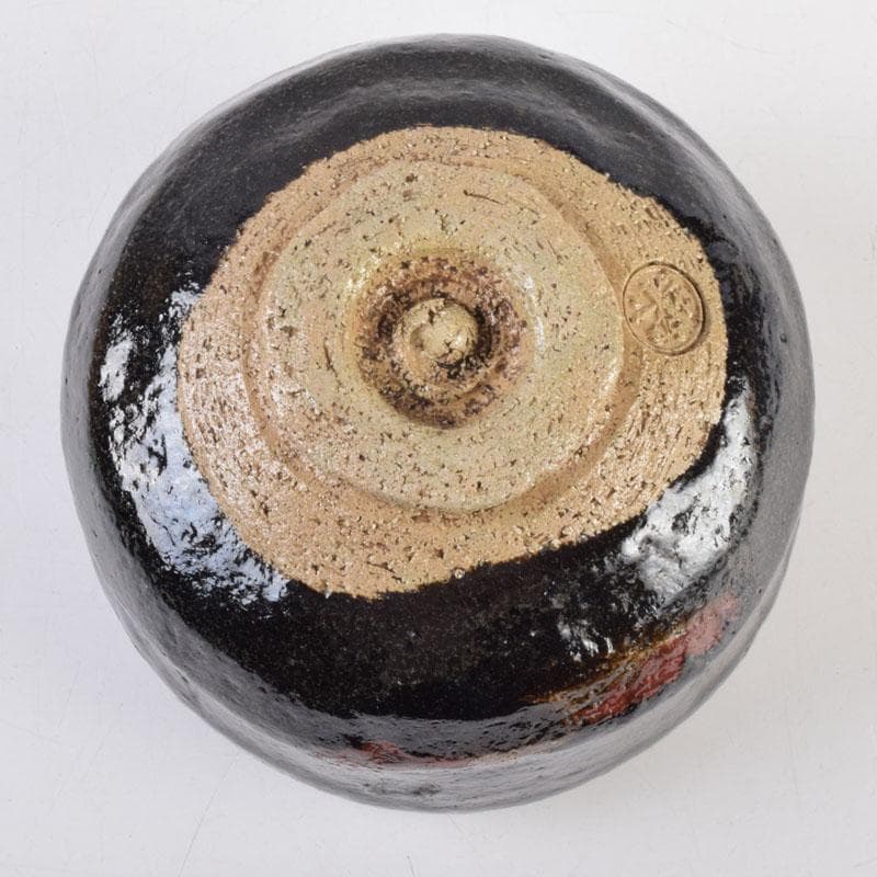 茶道具　楽吉左衛門　黒楽茶碗　時代箱付　V　9146