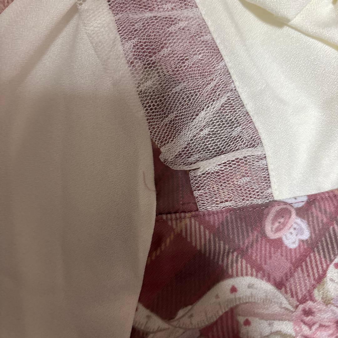 lizlisa sewing bear 柄 ワンピース レッド 赤