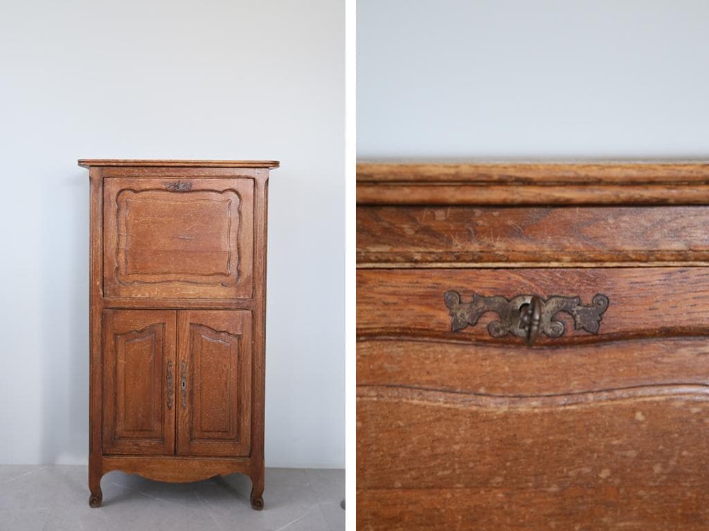 英国アンティーク猫脚ライティングビューロー/木製机/収納式デスク(90-65)