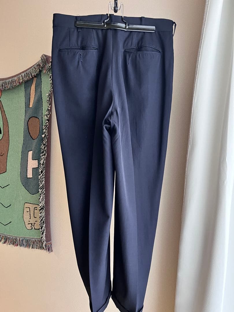 80's comme des garcons hommeウールスラックスネイビー