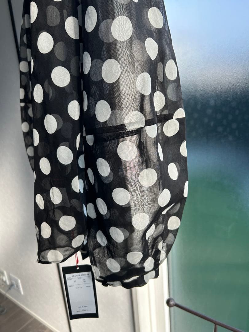 タグ付き♡TOMORROWLAND ドットオーガンジー ボウタイブラウス