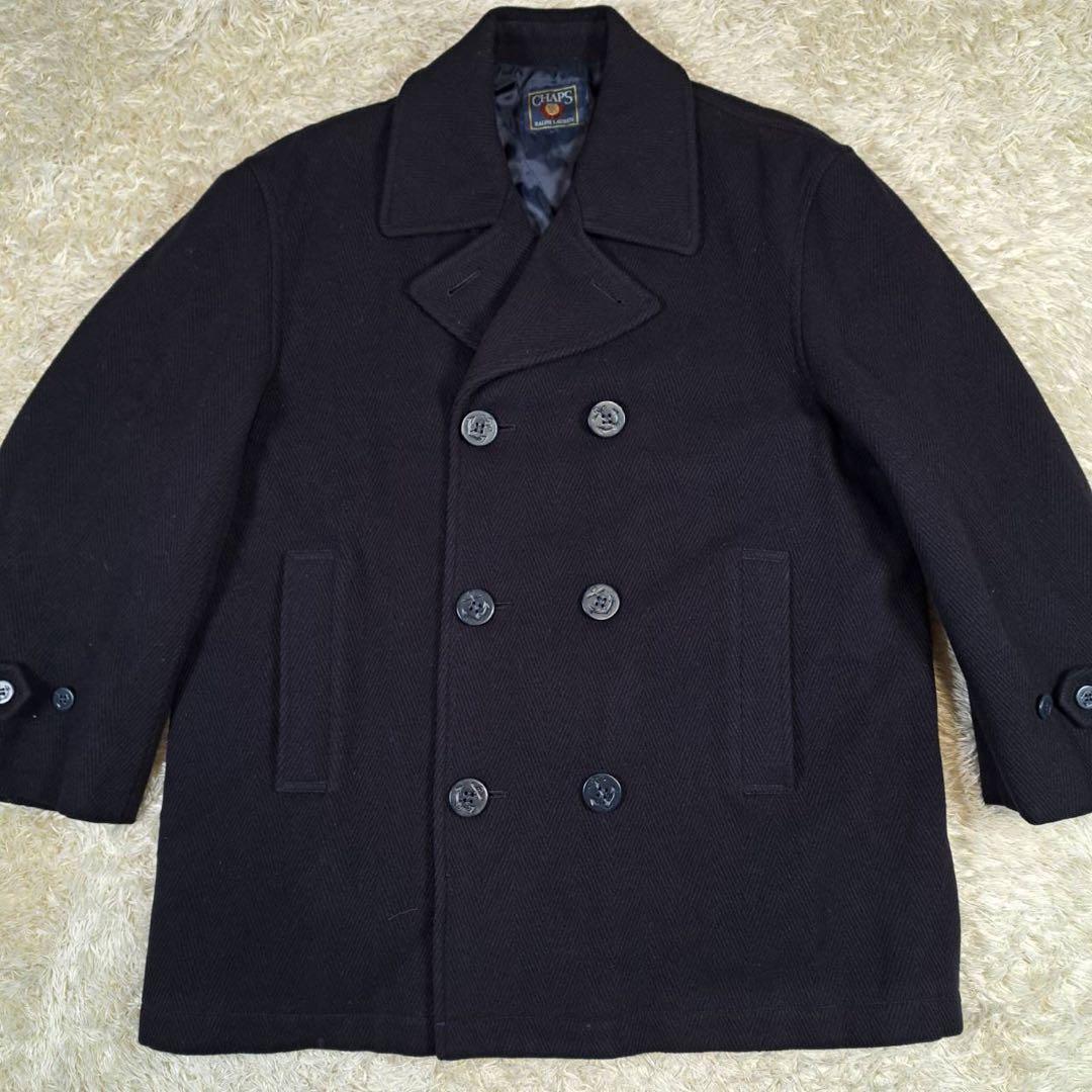 希少サイズ　CHAPS ラルフローレン　ヘリンボーン　ピーコート