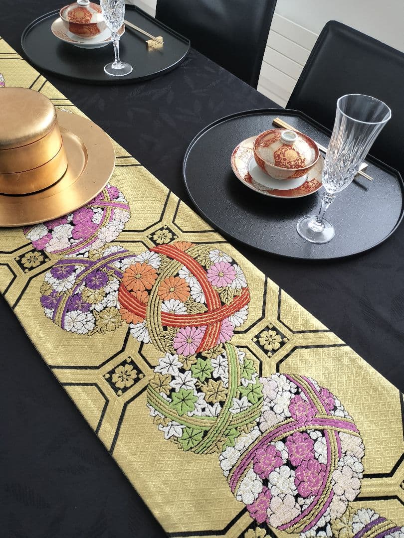 A897★逸品‼️手毬模様‼️ひな祭り‼️テーブルランナー2m16cm