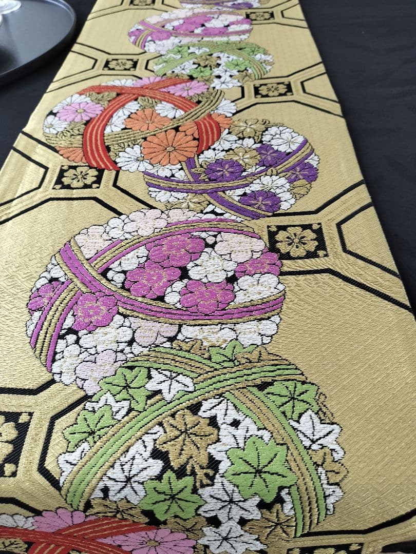 A897★逸品‼️手毬模様‼️ひな祭り‼️テーブルランナー2m16cm