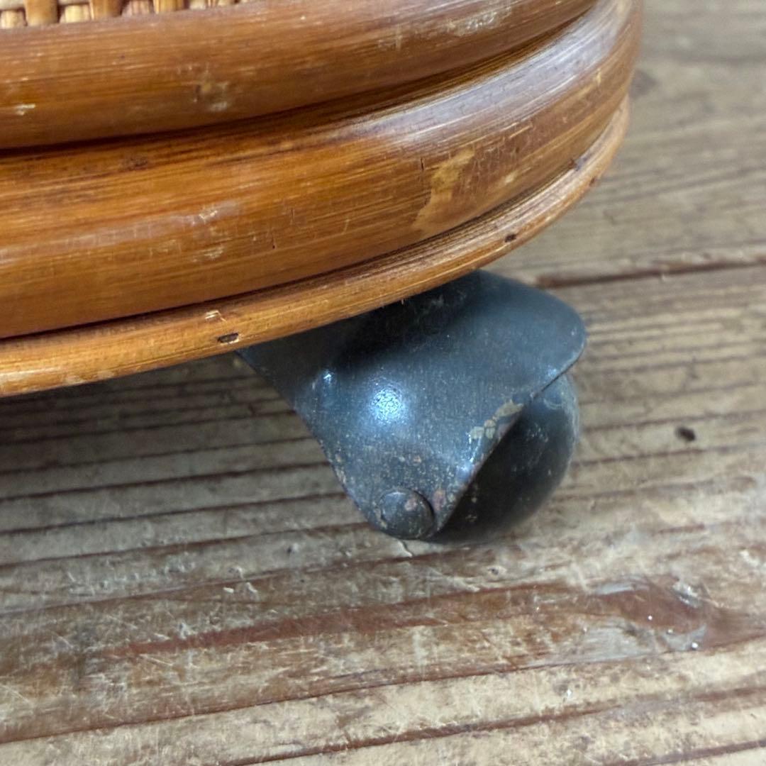 ヴィンテージ ラタン TVボード 回転式 ラック テレビ台