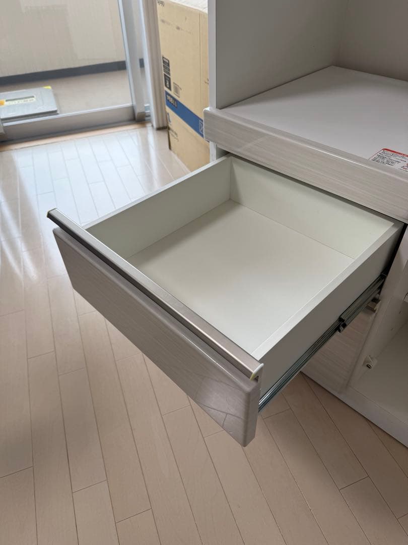 ホワイト キッチン収納キャビネット