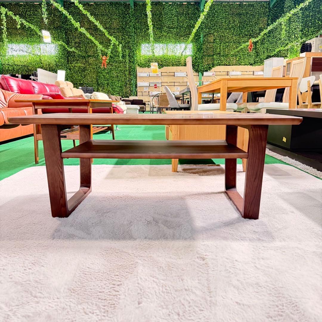 カリモク センターテーブル インテリア 棚板付き 木目調 O001