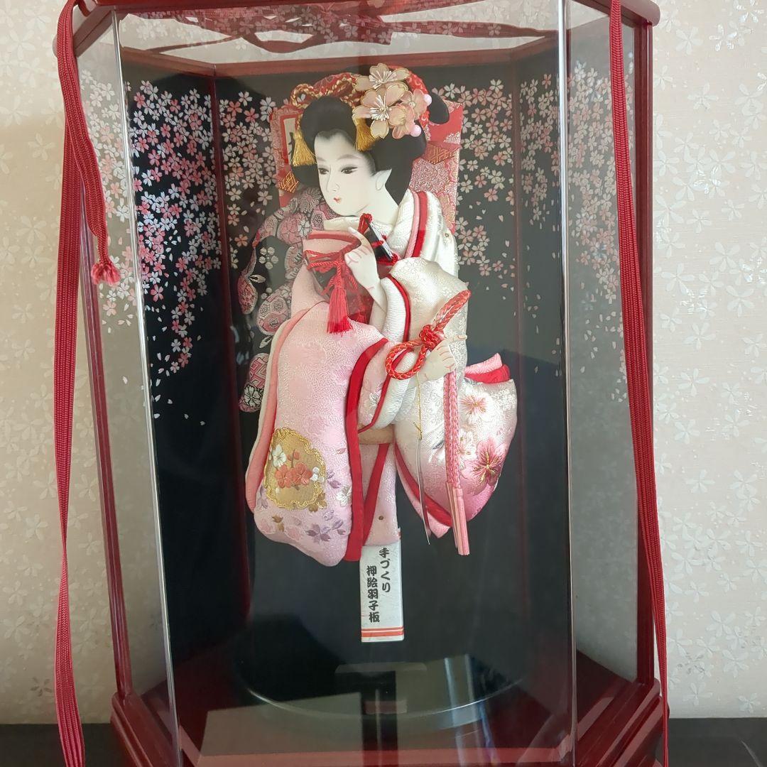 ★羽子板飾★　手づくり押絵羽子板　レトロ　伝統工芸品　アクリルケース入り 日本