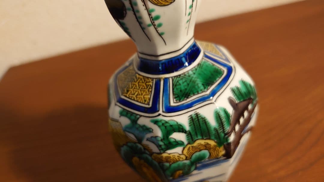 古九谷　九谷焼　吉田屋　青九谷　山水　蔵出し　１客