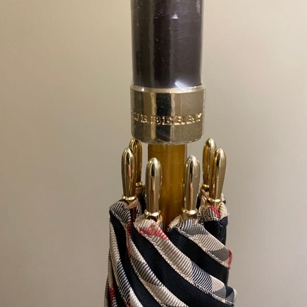 傘　長傘　バーバリー　Burberry ノバチェック　ロゴ入り