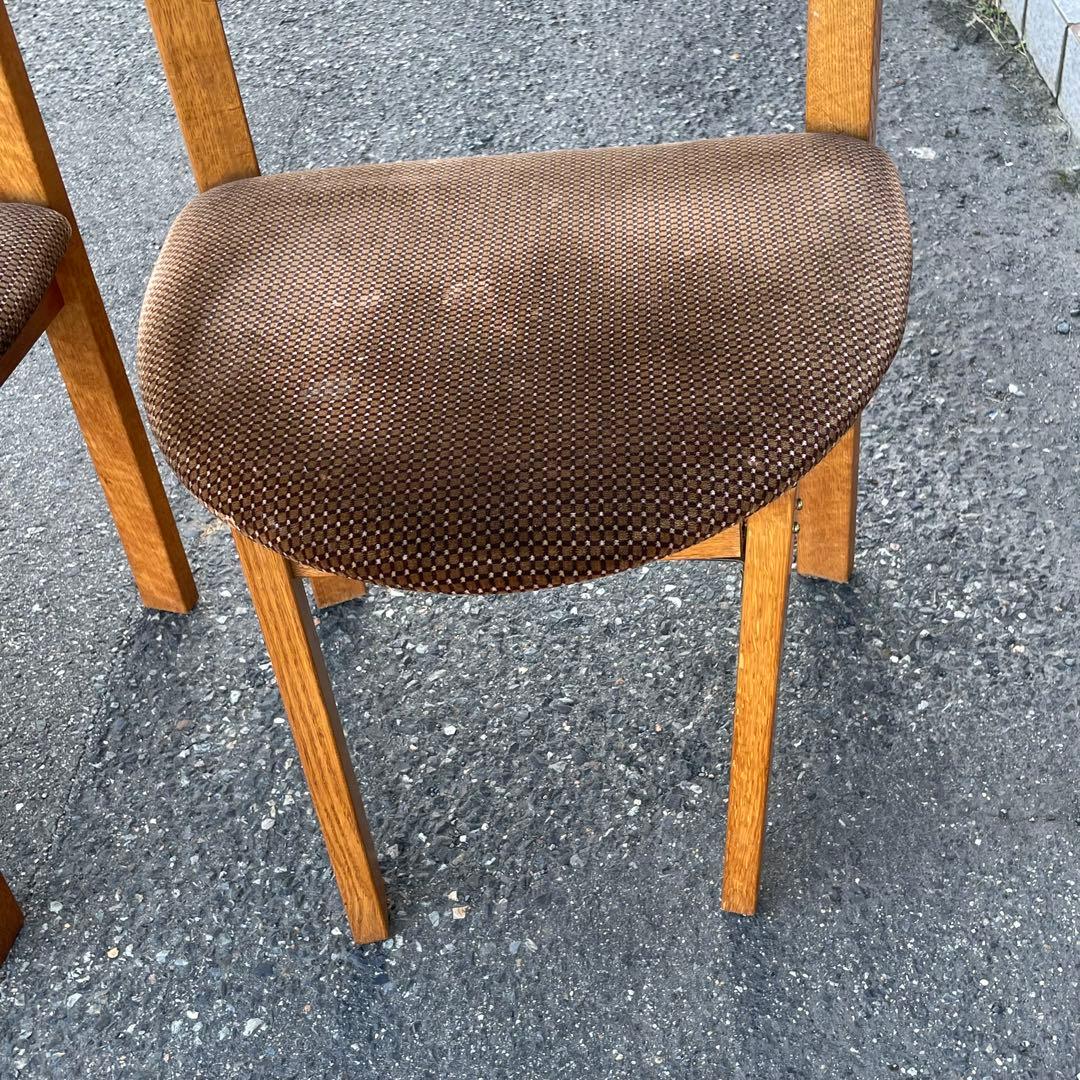 ① 天童木工　TENDO ベロア素材　木製　椅子　2脚ダイニング　コレクション