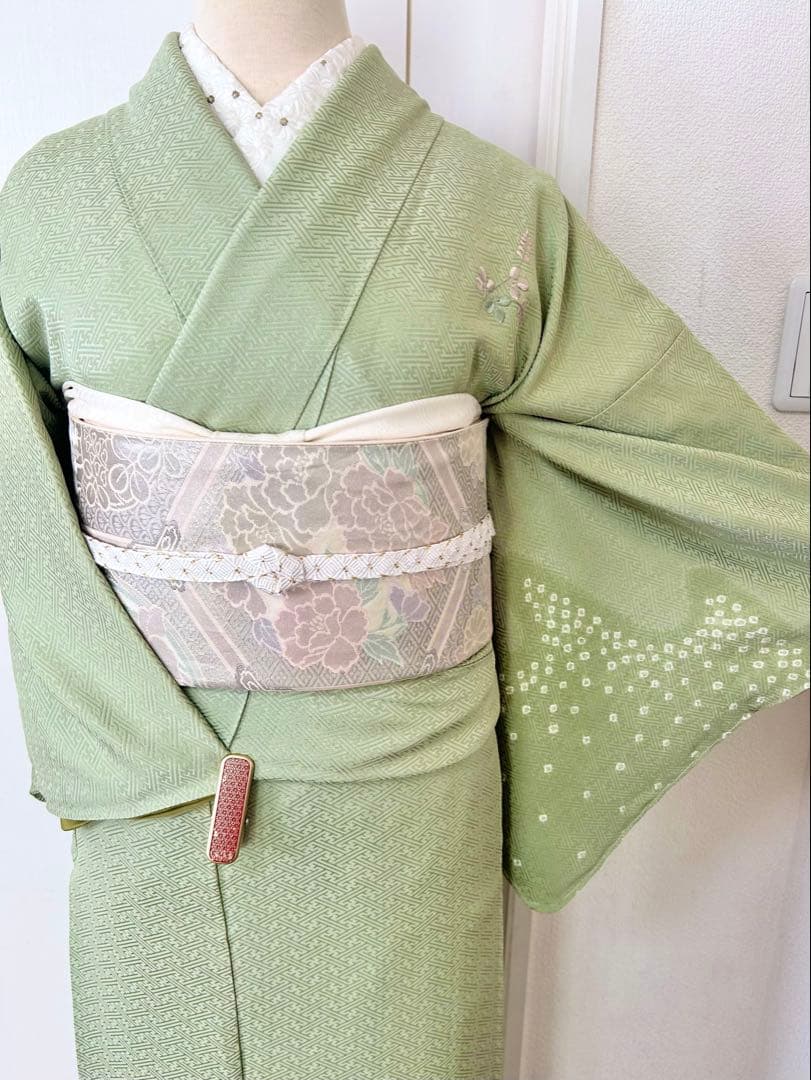 美品　一部しつけ糸付き　正絹訪問着　フルセット4点　卒業式　入学式　七五三